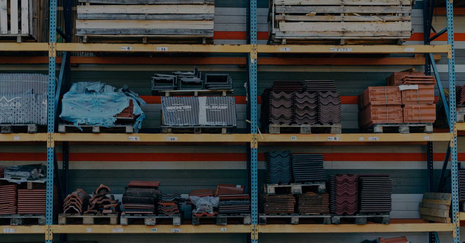 shelves of construction materials 