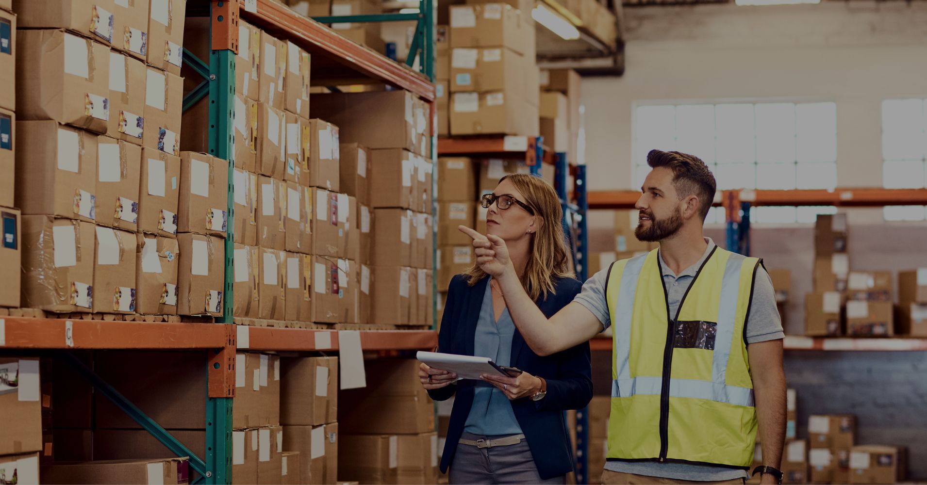 team walking through warehouse